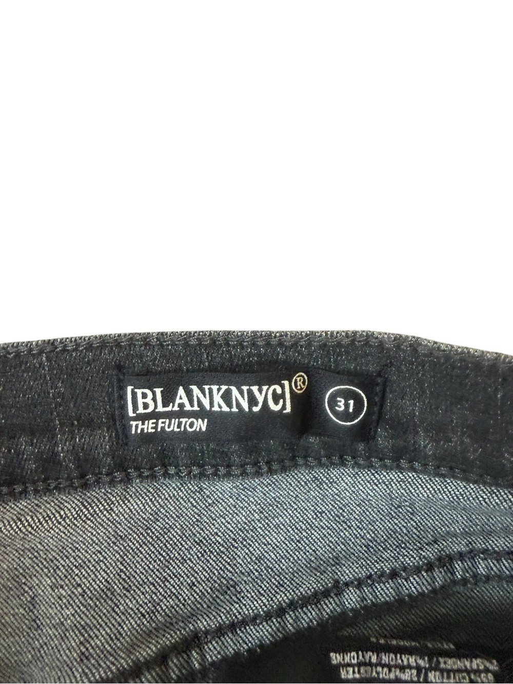 NWT BLANKNYC The Fulton Black Distressed Denim Shorts Size 31 - Picture 4 of 4